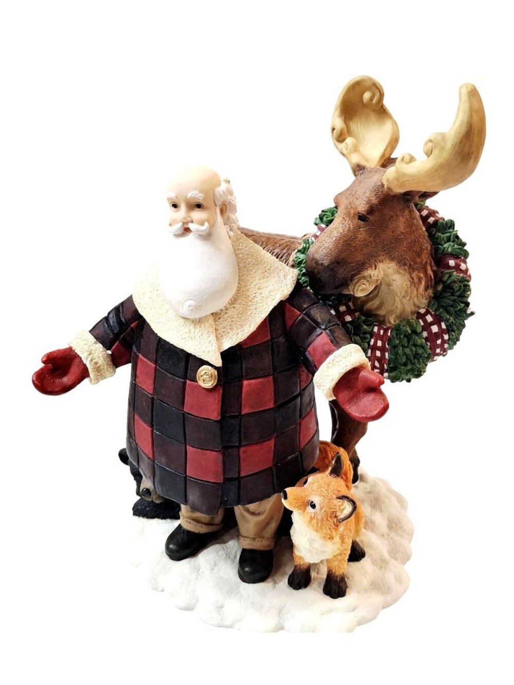 Bennington Christmas "The Gathering" Santa Moose Figurine By Demdaco 8" Tall Wit
